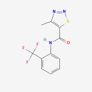 molecular formula C11H8F3N3OS B2535019 4-甲基-N-[2-(三氟甲基)苯基]-1,2,3-噻二唑-5-甲酰胺 CAS No. 881444-06-0