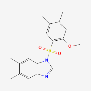 molecular formula C18H20N2O3S B2535020 1-(2-methoxy-4,5-dimethylbenzenesulfonyl)-5,6-dimethyl-1H-1,3-benzodiazole CAS No. 1163729-85-8