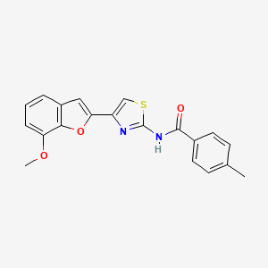molecular formula C20H16N2O3S B2535022 N-(4-(7-methoxybenzofuran-2-yl)thiazol-2-yl)-4-methylbenzamide CAS No. 921869-26-3