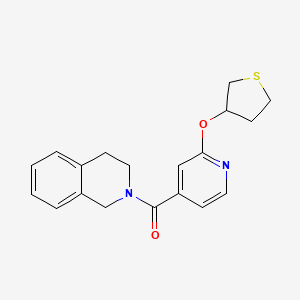 molecular formula C19H20N2O2S B2535026 (3,4-dihydroisoquinolin-2(1H)-yl)(2-((tetrahydrothiophen-3-yl)oxy)pyridin-4-yl)methanone CAS No. 2034497-07-7
