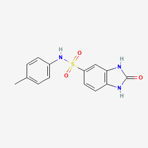 molecular formula C14H13N3O3S B2535028 2-oxo-N-(p-tolyl)-2,3-dihydro-1H-benzo[d]imidazole-5-sulfonamide CAS No. 865613-84-9