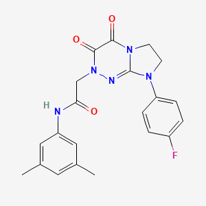 molecular formula C21H20FN5O3 B2535029 N-(3,5-dimethylphenyl)-2-(8-(4-fluorophenyl)-3,4-dioxo-3,4,7,8-tetrahydroimidazo[2,1-c][1,2,4]triazin-2(6H)-yl)acetamide CAS No. 942012-13-7