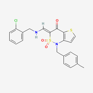 (3Z)-3-{[(2-chlorobenzyl)amino]methylene}-1-(4-methylbenzyl)-1H-thieno[3,2-c][1,2]thiazin-4(3H)-one 2,2-dioxide