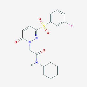N-cyclohexyl-2-(3-((3-fluorophenyl)sulfonyl)-6-oxopyridazin-1(6H)-yl)acetamide