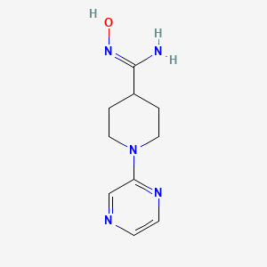 molecular formula C10H15N5O B2535040 N'-hydroxy-1-pyrazin-2-ylpiperidine-4-carboximidamide CAS No. 1443984-74-4