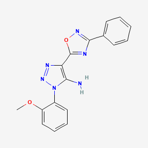 molecular formula C17H14N6O2 B2535047 1-(2-甲氧基苯基)-4-(3-苯基-1,2,4-恶二唑-5-基)-1H-1,2,3-三唑-5-胺 CAS No. 892760-48-4