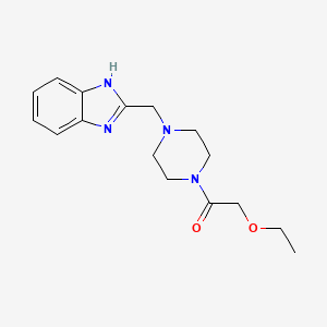 molecular formula C16H22N4O2 B2535052 1-(4-((1H-苯并[d]咪唑-2-基)甲基)哌嗪-1-基)-2-乙氧基乙酮 CAS No. 1170532-60-1