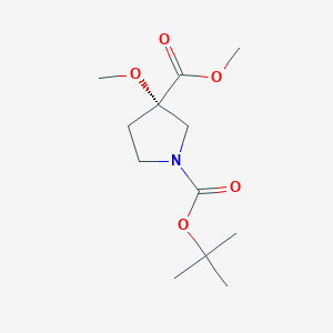 molecular formula C12H21NO5 B2535060 (S)-1-tert-Butyl 3-methyl 3-methoxypyrrolidine-1,3-dicarboxylate CAS No. 1184174-08-0
