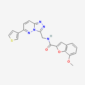 molecular formula C20H15N5O3S B2535062 7-methoxy-N-((6-(thiophen-3-yl)-[1,2,4]triazolo[4,3-b]pyridazin-3-yl)methyl)benzofuran-2-carboxamide CAS No. 1903605-30-0