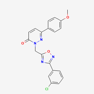 molecular formula C20H15ClN4O3 B2535069 2-((3-(3-氯苯基)-1,2,4-恶二唑-5-基)甲基)-6-(4-甲氧基苯基)嘧啶并[3,2-h]-1(2H)-酮 CAS No. 1105196-38-0