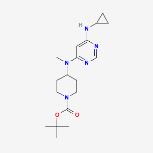 molecular formula C18H29N5O2 B2535079 tert-Butyl 4-((6-(cyclopropylamino)pyrimidin-4-yl)(methyl)amino)piperidine-1-carboxylate CAS No. 1353974-36-3