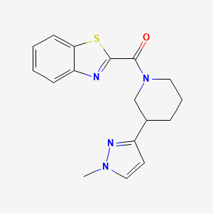 molecular formula C17H18N4OS B2535080 benzo[d]thiazol-2-yl(3-(1-methyl-1H-pyrazol-3-yl)piperidin-1-yl)methanone CAS No. 2034304-27-1