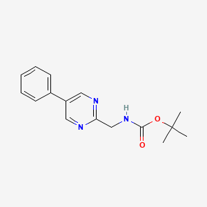 molecular formula C16H19N3O2 B2535081 叔丁基 N-[(5-苯基嘧啶-2-基)甲基]氨基甲酸酯 CAS No. 1803597-71-8