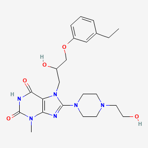 molecular formula C23H32N6O5 B2535086 7-(3-(3-ethylphenoxy)-2-hydroxypropyl)-8-(4-(2-hydroxyethyl)piperazin-1-yl)-3-methyl-1H-purine-2,6(3H,7H)-dione CAS No. 899724-66-4
