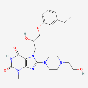 molecular formula C23H32N6O5 B2535086 7-(3-(3-乙基苯氧基)-2-羟丙基)-8-(4-(2-羟乙基)哌嗪-1-基)-3-甲基-1H-嘌呤-2,6(3H,7H)-二酮 CAS No. 899724-66-4