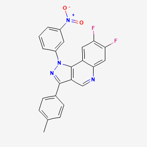 molecular formula C23H14F2N4O2 B2535089 7,8-二氟-3-(4-甲基苯基)-1-(3-硝基苯基)-1H-吡唑并[4,3-c]喹啉 CAS No. 901246-85-3