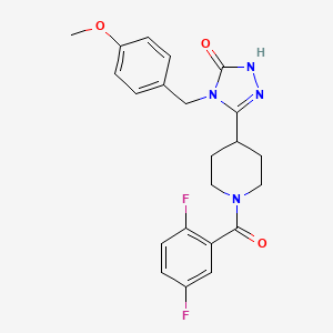 molecular formula C22H22F2N4O3 B2535092 5-[1-(2,5-difluorobenzoyl)piperidin-4-yl]-4-(4-methoxybenzyl)-2,4-dihydro-3H-1,2,4-triazol-3-one CAS No. 1775544-13-2