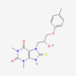 molecular formula C17H20N4O4S B2535095 7-(2-hydroxy-3-(p-tolyloxy)propyl)-8-mercapto-1,3-dimethyl-1H-purine-2,6(3H,7H)-dione CAS No. 941993-61-9