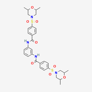 molecular formula C32H38N4O8S2 B2535101 N,N'-(1,3-フェニレン)ビス(4-((2,6-ジメチルモルホリノ)スルホニル)ベンザミド) CAS No. 474621-84-6