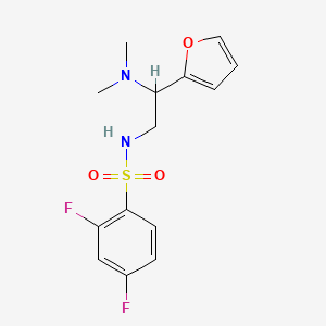 molecular formula C14H16F2N2O3S B2535102 N-(2-(二甲氨基)-2-(呋喃-2-基)乙基)-2,4-二氟苯磺酰胺 CAS No. 941872-37-3