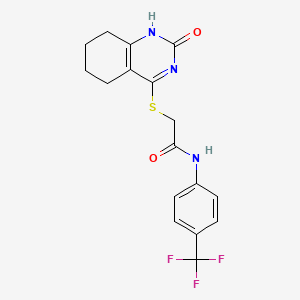 molecular formula C17H16F3N3O2S B2535107 2-[(2-oxo-5,6,7,8-tetrahydro-1H-quinazolin-4-yl)sulfanyl]-N-[4-(trifluoromethyl)phenyl]acetamide CAS No. 932961-30-3
