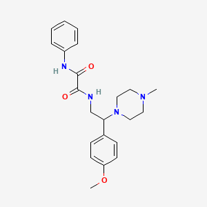 molecular formula C22H28N4O3 B2535110 N1-(2-(4-methoxyphenyl)-2-(4-methylpiperazin-1-yl)ethyl)-N2-phenyloxalamide CAS No. 898451-46-2