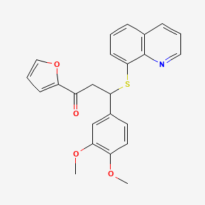 molecular formula C24H21NO4S B2535114 3-(3,4-Dimethoxyphenyl)-1-(furan-2-yl)-3-(quinolin-8-ylsulfanyl)propan-1-one CAS No. 315239-90-8