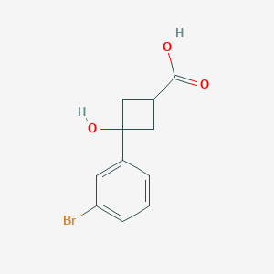 molecular formula C11H11BrO3 B2535119 3-(3-溴苯基)-3-羟基环丁烷-1-羧酸 CAS No. 2551116-24-4