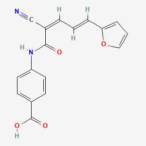 molecular formula C17H12N2O4 B2535121 4-[[(2Z,4E)-2-cyano-5-(furan-2-yl)penta-2,4-dienoyl]amino]benzoic acid CAS No. 1311999-74-2