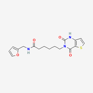 molecular formula C17H19N3O4S B2535123 6-(2,4-dioxo-1,2-dihydrothieno[3,2-d]pyrimidin-3(4H)-yl)-N-(furan-2-ylmethyl)hexanamide CAS No. 686735-23-9