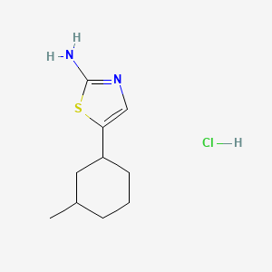 molecular formula C10H17ClN2S B2535125 5-(3-methylcyclohexyl)-1,3-thiazol-2-amine hydrochloride, Mixture of diastereomers CAS No. 2138163-99-0