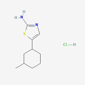 molecular formula C10H17ClN2S B2535125 5-(3-甲基环己基)-1,3-噻唑-2-胺盐酸盐，非对映异构体混合物 CAS No. 2138163-99-0