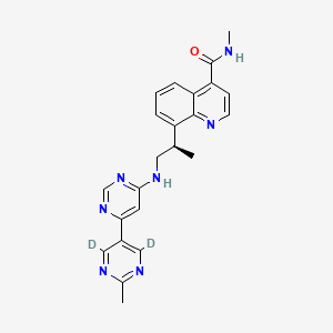 molecular formula C23H23N7O B2535128 8-[(2R)-1-[[6-(4,6-Dideuterio-2-methylpyrimidin-5-yl)pyrimidin-4-yl]amino]propan-2-yl]-N-methylquinoline-4-carboxamide CAS No. 2448475-19-0