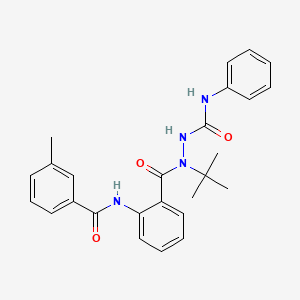 molecular formula C26H28N4O3 B2535132 2-(tert-butyl)-2-{2-[(3-methylbenzoyl)amino]benzoyl}-N-phenyl-1-hydrazinecarboxamide CAS No. 866009-76-9