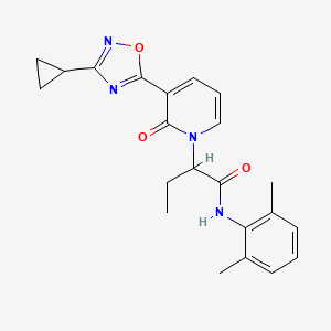 molecular formula C22H24N4O3 B2535143 2-[3-(3-环丙基-1,2,4-恶二唑-5-基)-2-氧代吡啶-1(2H)-基]-N-(2,6-二甲苯基)丁酰胺 CAS No. 1396634-03-9