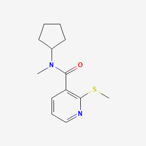 molecular formula C13H18N2OS B2535145 N-cyclopentyl-N-methyl-2-methylsulfanylpyridine-3-carboxamide CAS No. 1090500-58-5