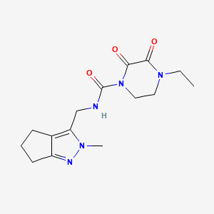 molecular formula C15H21N5O3 B2535148 4-ethyl-N-((2-methyl-2,4,5,6-tetrahydrocyclopenta[c]pyrazol-3-yl)methyl)-2,3-dioxopiperazine-1-carboxamide CAS No. 2034454-22-1