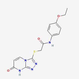 molecular formula C15H15N5O3S B2535150 N-(4-ethoxyphenyl)-2-((7-oxo-7,8-dihydro-[1,2,4]triazolo[4,3-a]pyrimidin-3-yl)thio)acetamide CAS No. 877638-12-5