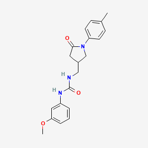 molecular formula C20H23N3O3 B2535151 1-(3-Methoxyphenyl)-3-((5-oxo-1-(p-tolyl)pyrrolidin-3-yl)methyl)urea CAS No. 954697-75-7