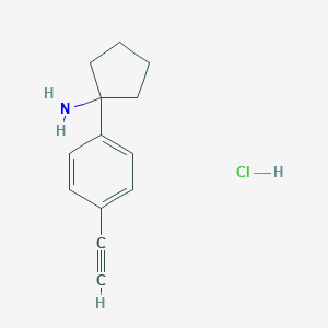 molecular formula C13H16ClN B2535154 1-(4-Ethynylphenyl)cyclopentan-1-amine;hydrochloride CAS No. 2470437-06-8