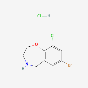 molecular formula C9H10BrCl2NO B2535156 7-Bromo-9-chloro-2,3,4,5-tetrahydro-1,4-benzoxazepine hydrochloride CAS No. 2126177-64-6