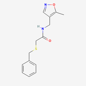 2-(benzylthio)-N-((5-methylisoxazol-4-yl)methyl)acetamide