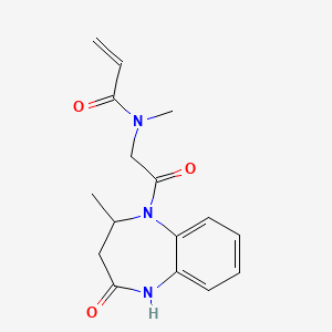 molecular formula C16H19N3O3 B2535168 N-methyl-N-[2-(2-methyl-4-oxo-2,3,4,5-tetrahydro-1H-1,5-benzodiazepin-1-yl)-2-oxoethyl]prop-2-enamide CAS No. 2094317-04-9