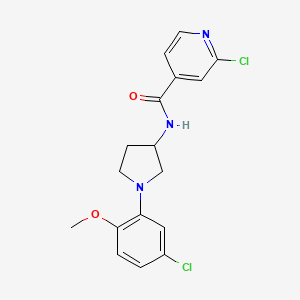 molecular formula C17H17Cl2N3O2 B2535169 2-chloro-N-[1-(5-chloro-2-methoxyphenyl)pyrrolidin-3-yl]pyridine-4-carboxamide CAS No. 1424498-30-5