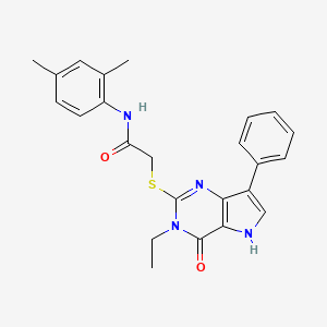 molecular formula C24H24N4O2S B2535173 N-(2,4-dimethylphenyl)-2-[(3-ethyl-4-oxo-7-phenyl-4,5-dihydro-3H-pyrrolo[3,2-d]pyrimidin-2-yl)sulfanyl]acetamide CAS No. 1021264-39-0