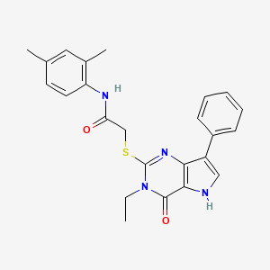 molecular formula C24H24N4O2S B2535173 N-(2,4-dimethylphenyl)-2-({3-ethyl-4-oxo-7-phenyl-3H,4H,5H-pyrrolo[3,2-d]pyrimidin-2-yl}sulfanyl)acetamide CAS No. 1021264-39-0