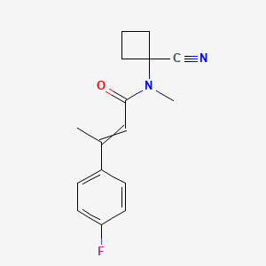 molecular formula C16H17FN2O B2535176 N-(1-cyanocyclobutyl)-3-(4-fluorophenyl)-N-methylbut-2-enamide CAS No. 1798423-89-8