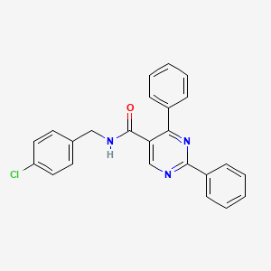 molecular formula C24H18ClN3O B2535177 N-[(4-氯苯基)甲基]-2,4-二苯基嘧啶-5-甲酰胺 CAS No. 321433-27-6