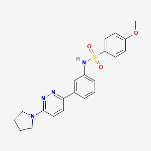 4-methoxy-N-[3-(6-pyrrolidin-1-ylpyridazin-3-yl)phenyl]benzenesulfonamide