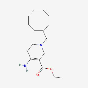 molecular formula C17H30N2O2 B2535183 1-(Cyclooctylmethyl)-4-amino-1,2,5,6-tetrahydropyridine-3-carboxylic acid ethyl ester CAS No. 256640-47-8